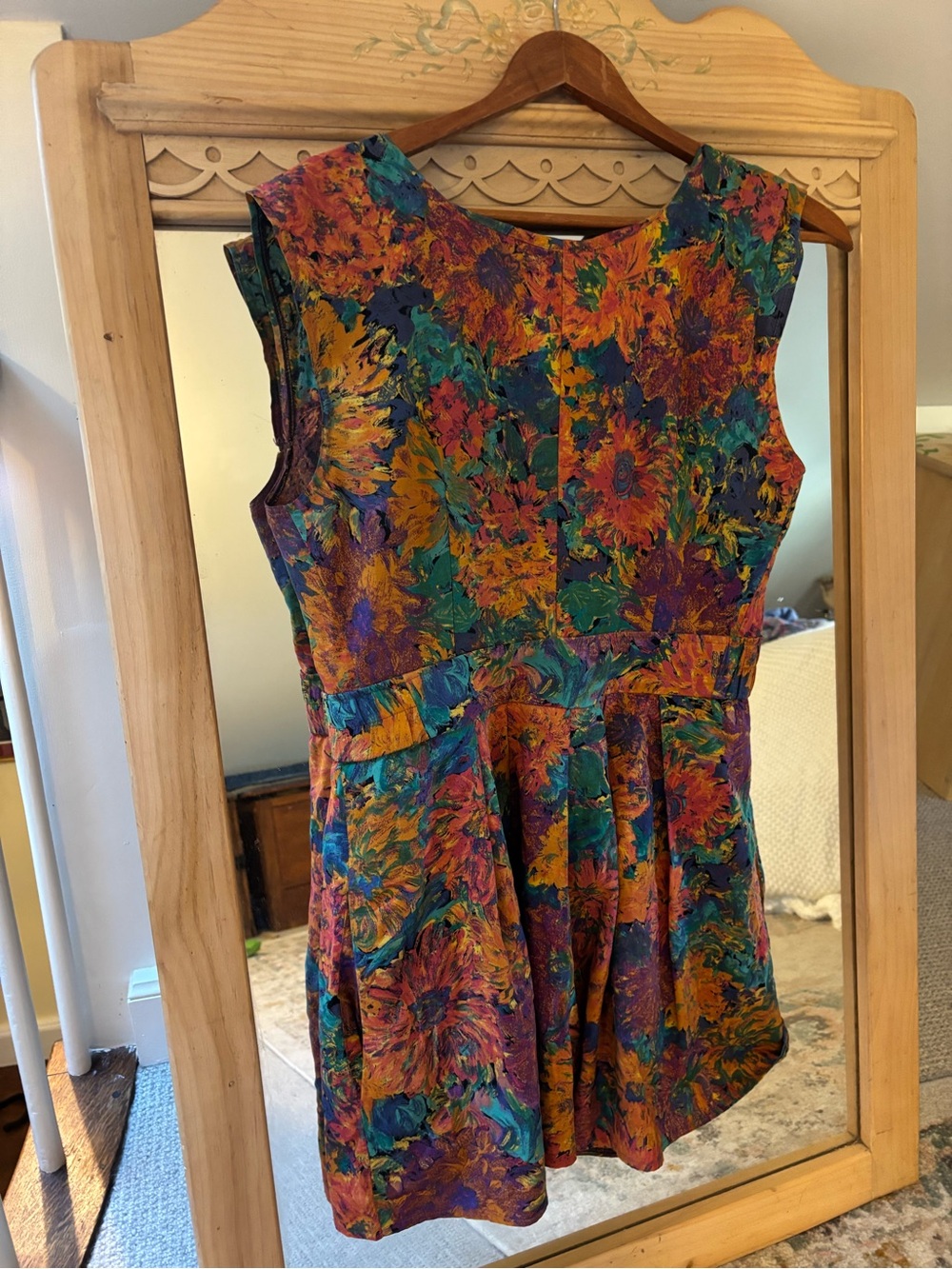 Vintage Van Gogh Multicolor Floral Fit-and-Flare Dress from American Apparel